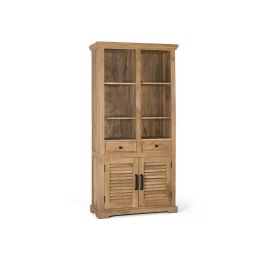 GINER Y COLOMER - Buffet en bois de mango massif, style rustique, finition naturelle avec portes et tiroirs, fermeture magnétique