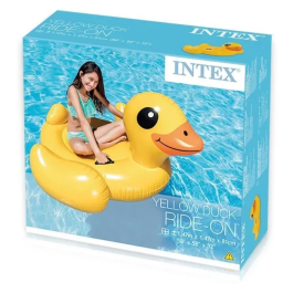 INTEX Pato Amarillo Gonflable Géant pour Piscine avec Poignées, Vinyle, Dès 3 Ans