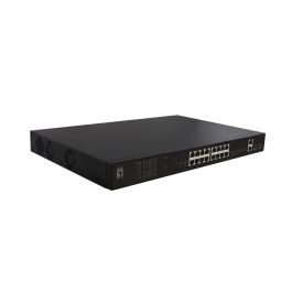 Level One FGP-2031 Switch Non-Géré 16x PoE+ Fast Ethernet, 2x Gigabit Ethernet, 2x SFP, 19", 270W
