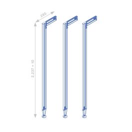 Emuca Lot de 3 cadres Zero avec quincaillerie et profilés pour montage au sol et au mur avec vérin circulaire, Aluminium et Zamak, Gris pierre