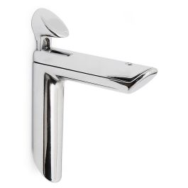 MAFOS Eclipse Support Étagère Bois et Verre Réglable 0-30mm Finition Chrome Ral 9006 Charge Max 20kg par 2 Supports