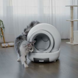 Bac à litière autonettoyant pour chats Cecotec Pumba 7000 CleanKitty Compact Connected Blanc Plastique