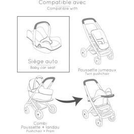 Smoby Maxi-Cosi Siège Auto, Transat et Chaise Haute 3 en 1 pour Poupées Rosa à partir de 3 ans SMO3032162402429