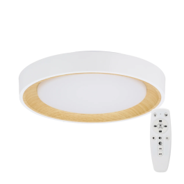 Plafonnier LED Decoratif 30W CCT 3000-6000K (Lumière Réglable) avec Télécommande, Finition Blanche