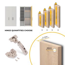 Emuca Lot de 20 charnières droites X91 avec fermeture amortie et embases euro, hauteur 0, acier, nickelé