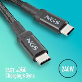 Câble USB-C NGS KNOT240W-2 Noir 2 m