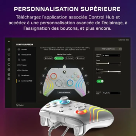 Turtle Beach Manette Afterglow Wave pour Xbox Series X|S, Xbox One et PC - Gris, RGB, avec câble