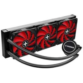 Xilence Performance A+ XC978 - Refroidisseur de liquide tout-en-un pour processeur, ventilateur 12 cm, 3 ventilateurs, radiateur en aluminium, noir et rouge