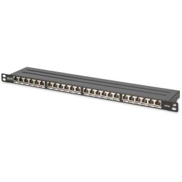 DIGITUS Patchpanel 0,5HE 24-Port Cat6a geschirmt schwarz