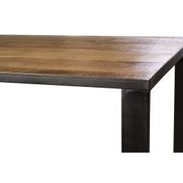 GINER Y COLOMER Table de Salle à Manger en Bois de Mango et Métal, 180x90x76 cm, 8 Places, Plateau Bois Massif, Patines Noires, à Assembler