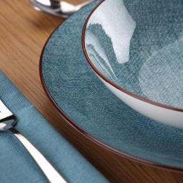 Assiettes Versa Bleu Porcelaine 18 Pièces