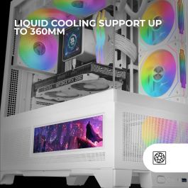 Boîtier ATX semi-tour Mars Gaming MCLCDXW Blanc