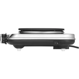 Sencor SCP 1506SS Plaque chauffante portable 1500 W - Thermostat réglable, diamètre 18 cm, surface inox, pieds antidérapants, sécurité surchauffe