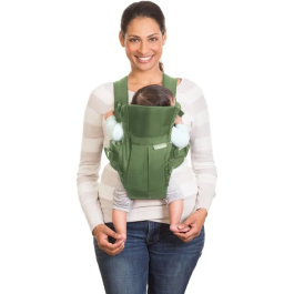 Infantino Swift Classic - Porte-bébé léger avec bavoir Wonder Cover détachable et poche avant extensible - Pour 3.2 à 11.8 kg - Vert