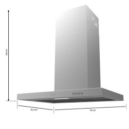 Cecotec Hotte Conventionnelle Bolero Flux TM 703500 Inox 70 cm, 350 m³/h, LED, A