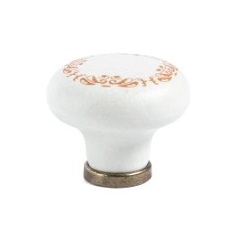 GIUSTI Pomo Porcelana Trilla Ø35 H28 Gres/Bronce Acabado Bronce