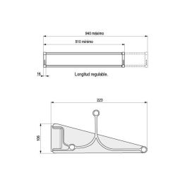 SERVETTO Zapatero Extensible 510-940mm, fixation latérale, Blanc-Nickel