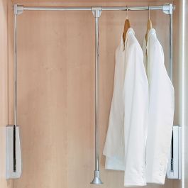Emuca Penderie rabattable pour armoire Hang, 450 - 600, Chromé, Acier et Plastique.