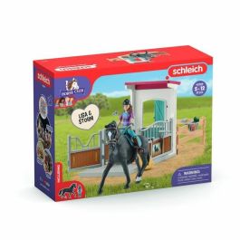 Schleich 42709 Horse Box Lisa y Storm, figurine de cheval et accessoires Horse Club, 5 ans