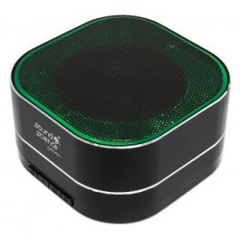 MANHATTAN Sound Science Metallic LED Bluetooth-Lautsprecher Bluetooth 5.0 Mikrofon Bedienelemente FM-Radio MicroSD-Slot schwarz