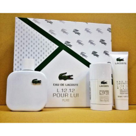 Lacoste Eau De Lacoste L.12.12 Blanc Set Pure Lui Pure Edt 100 mL, Deostick 75 mL, Shower Gel 50 mL
