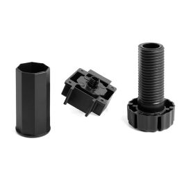 JUYPAL Pata Cocina Regulable Modelo Octo Extensión 100-140 Negro Plástico (Set de 4)