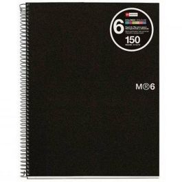 Cahier à Spirale Miquelrius Noir A5 150 Volets (5 Unités)