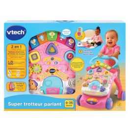 Vtech Trotteur Hablando 2 En 1 Rosado Parlant avec Tableau d'Activités Amovible