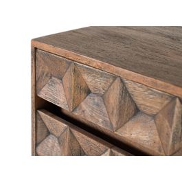 GINER Y COLOMER - Buffet en bois de manguier avec finition vieillie, 4 tiroirs et 4 portes, couleur noyer - Meuble de rangement élégant et fonctionnel