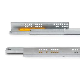 Emuca Jeu de coulisses invisibles Silver, coulisse à sortie totale, push, profondeur 450mm, Acier, Zingué