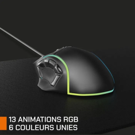 Nova Gaming Souris Gaming Filaire Virgo GM315, Noir avec Rétroéclairage RGB, Boutons Programmables et Capteur Haute Performance pour Jeu