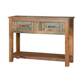 GINER Y COLOMER Console à 2 tiroirs en bois recyclé artisanal - Consola exclusiva - Multicolore - Dimensions 106x33x76 cm Precio: 539.988. SKU: B1BPKG8X4L