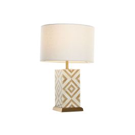 Lampe de bureau Home ESPRIT Blanc Beige Doré 50 W 220 V