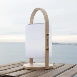 Lumisky WOODY PLAY Lampe Haut-parleur Bluetooth Sans Fil - Hauteur 37 cm - Bois de manguier - LED Blanc/Multicolore