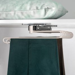 Emuca Porte-pantalons extractible, 11 tiges, guides d'extraction totale, Acier, Peint gris pierre