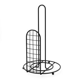 Porta Rollos Acero Pintado Ebano Quid 18x18x31 cm (12 Unidades)