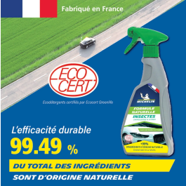 Michelin - Nettoyant insectes naturel 500ml - Spray écodétergent certifié - Élimine insectes et fientes d'oiseaux sur carrosserie et vitres