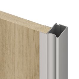 Emuca Kit de ferrures pour Placard 81 2 coulissants et fermeture souple, profilé Wave, épaisseur 16mm, panneaux non inclus, Anodisé mat