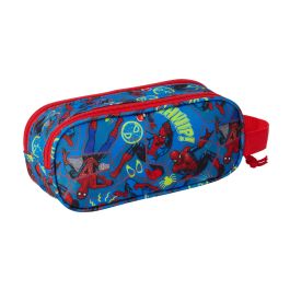 Trousse Fourre-Tout Double Spider-Man Rouge Blue marine 21 x 8 x 6 cm 3D