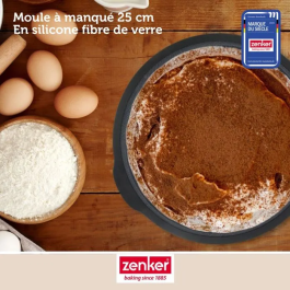 Zenker Moule à Manqué en Silicone Fibre de Verre Noir Ø 25 cm pour Gâteaux Croustillants