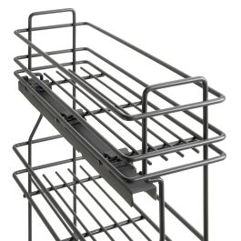 Emuca porte-bouteilles extractible TitaneMax avec fermeture à amortie, gauche, 3 plateaux, module 200mm, Acier, Gris Anthracite