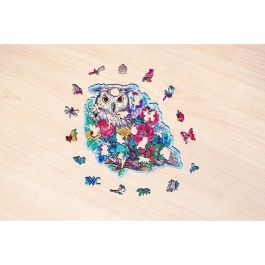 Ravensburger Puzzle Bois Forme 150 Pièces Hibou Floral RAV4005556175116