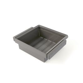 Emuca Kit panier métallique et rack ajustable Quartz pour armoires, glissières extension totale et à fermeture douce, Module 60cm, Finition Titane