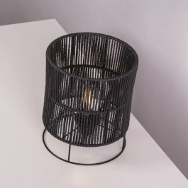 Lampe de Table "Bayamo" SKD-T1019 en Rotin, Style Naturel Boho-Chic