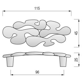 GIUSTI Poignée de meuble Zamak 96mm finition Chrome
