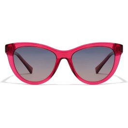Hawkers Lunettes de Soleil NOLITA ECO Cat-eye Rouge Cerise Translucide Verres Dégradés Gris Rose UV400 Acétate ECO