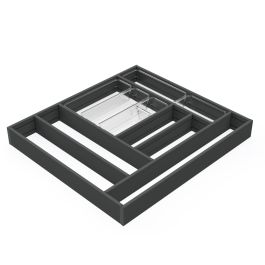 Emuca Organisateur de tiroirs Alumount 600x500, Aluminium, Gris antracite