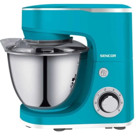 Sencor STM 3637TQ - Robot pâtissier multifonction avec batteur sur socle, bol inox 5.5 L, 1300 W, 6 vitesses, fonction Pulse et 3 accessoires