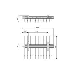 Emuca Porte-pantalons extractible, 11 tiges, guides d'extraction totale, Acier, Peint gris pierre