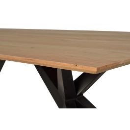 Giner y Colomer - Table de salle à manger industrielle en acacia massif et métal - 200x100x77 cm - Couleur : bois naturel et noir